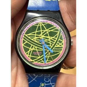 1990 Christopher Columbus Swatch Watch, Hipster Vintage 1990s Swiss Swatch Watch